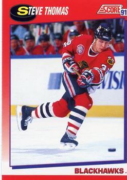 #94 Steve Thomas - Chicago Blackhawks - 1991-92 Score Canadian Bilingual Hockey