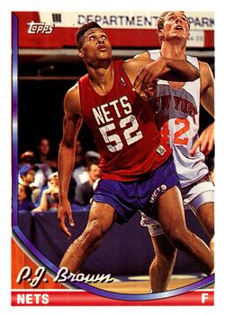 #94 P.J. Brown - New Jersey Nets - 1993-94 Topps Basketball