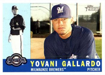 #94 Yovani Gallardo - Milwaukee Brewers - 2009 Topps Heritage Baseball