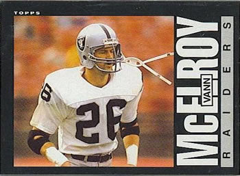 #294 Vann McElroy - Los Angeles Raiders - 1985 Topps Football