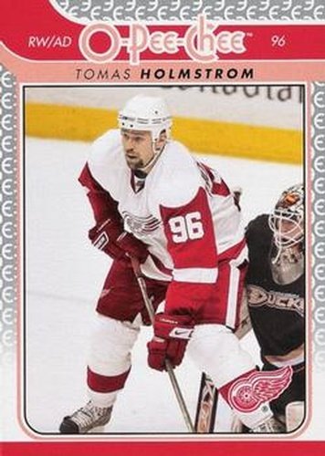 #196 Tomas Holmstrom - Detroit Red Wings - 2009-10 O-Pee-Chee Hockey