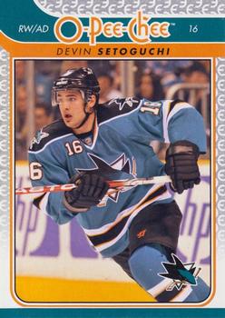 #320 Devin Setoguchi - San Jose Sharks - 2009-10 O-Pee-Chee Hockey