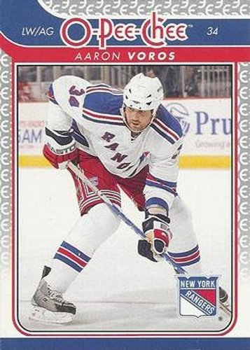 #376 Aaron Voros - New York Rangers - 2009-10 O-Pee-Chee Hockey