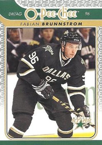 #83 Fabian Brunnstrom - Dallas Stars - 2009-10 O-Pee-Chee Hockey