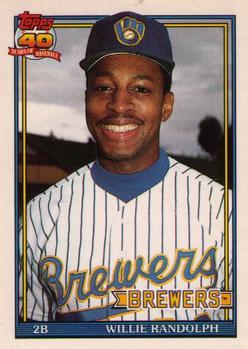 #95T Willie Randolph - Milwaukee Brewers - 1991 Topps Traded Baseball