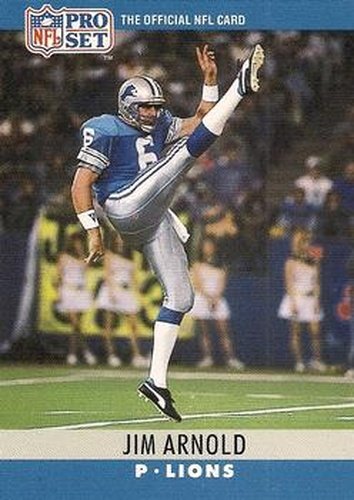 #95 Jim Arnold - Detroit Lions - 1990 Pro Set Football
