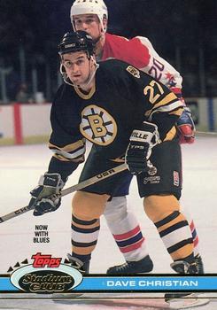 #95 Dave Christian - St. Louis Blues - 1991-92 Stadium Club Hockey