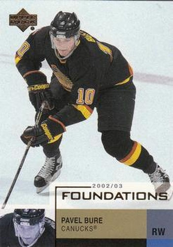 #95 Pavel Bure - Vancouver Canucks - 2002-03 Upper Deck Foundations Hockey