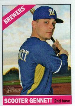 #95 Scooter Gennett - Milwaukee Brewers - 2015 Topps Heritage Baseball