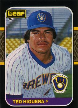 #95 Ted Higuera - Milwaukee Brewers - 1987 Leaf Baseball