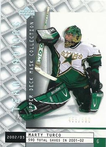 #95 Marty Turco - Dallas Stars - 2002-03 Upper Deck Mask Collection Hockey