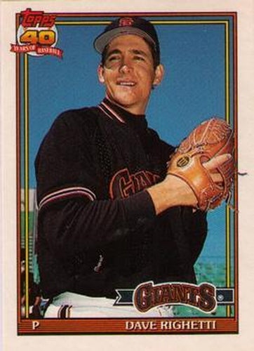 #96T Dave Righetti - San Francisco Giants - 1991 Topps Traded Baseball