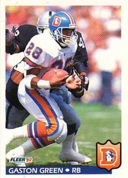 #96 Gaston Green - Denver Broncos - 1992 Fleer Football