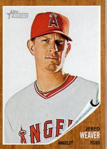 #96 Jered Weaver - Los Angeles Angels - 2011 Topps Heritage Baseball