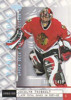 #96 Jocelyn Thibault - Chicago Blackhawks - 2002-03 Upper Deck Mask Collection Hockey