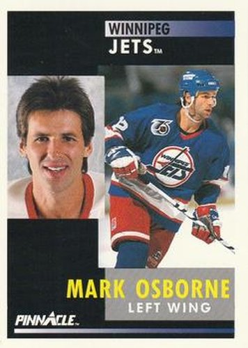 #96 Mark Osborne - Winnipeg Jets - 1991-92 Pinnacle Hockey
