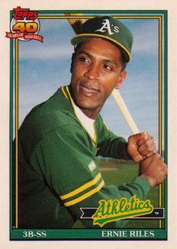 #97T Ernie Riles - Oakland Athletics - 1991 Topps Traded Baseball