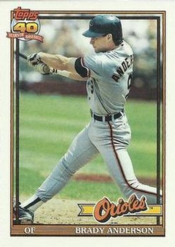 #97 Brady Anderson - Baltimore Orioles - 1991 Topps Baseball