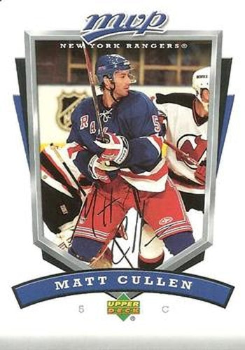 #198 Matt Cullen - New York Rangers - 2006-07 Upper Deck MVP Hockey
