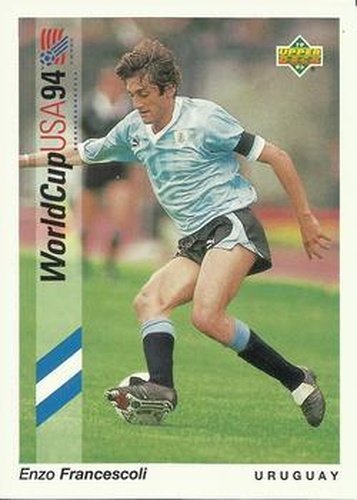 #98 Enzo Francescoli - Uruguay - 1993 Upper Deck World Cup Preview English/Spanish Soccer