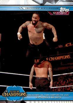 #99 SmackDown Tag Team Champions The Usos Win the Fatal 4-Way Match - 2019 Topps WWE Road to Wrestlemania Wrestling