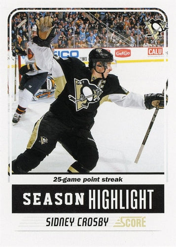 #9 Sidney Crosby - Pittsburgh Penguins - 2011-12 Score Hockey