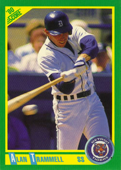#9 Alan Trammell - Detroit Tigers - 1990 Score Baseball