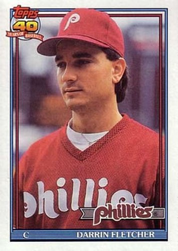 #9 Darrin Fletcher - Philadelphia Phillies - 1991 Topps Baseball