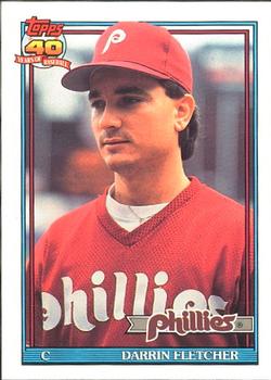 #9 Darrin Fletcher - Philadelphia Phillies - 1991 O-Pee-Chee Baseball