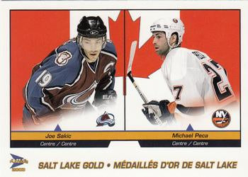 #9 Joe Sakic / Michael Peca - Colorado Avalanche / New York Islanders - 2002-03 Pacific McDonald's Hockey - Salt Lake Gold