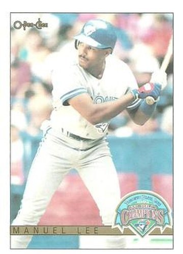 #9 Manuel Lee - Toronto Blue Jays - 1993 O-Pee-Chee Baseball - World Champions