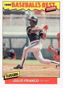#9 Julio Franco - Cleveland Indians - 1986 Fleer Baseball's Best Sluggers vs. Pitchers Baseball