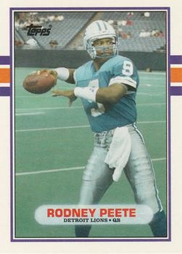#9T Rodney Peete - Detroit Lions - 1989 Topps Traded Football