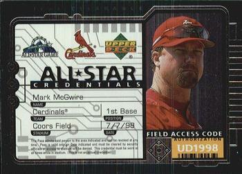 #AS10 Mark McGwire - St. Louis Cardinals - 1998 Upper Deck - All-Star Credentials Baseball