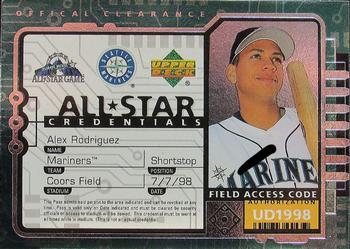 #AS15 Alex Rodriguez - Seattle Mariners - 1998 Upper Deck - All-Star Credentials Baseball