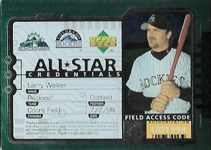 #AS17 Larry Walker - Colorado Rockies - 1998 Upper Deck - All-Star Credentials Baseball