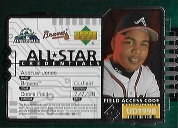#AS5 Andruw Jones - Atlanta Braves - 1998 Upper Deck - All-Star Credentials Baseball