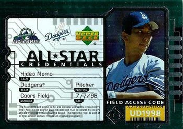#AS7 Hideo Nomo - Los Angeles Dodgers - 1998 Upper Deck - All-Star Credentials Baseball