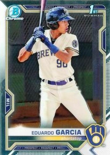 #BCP-191 Eduardo Garcia - Milwaukee Brewers - 2021 Bowman Chrome - Prospects Baseball