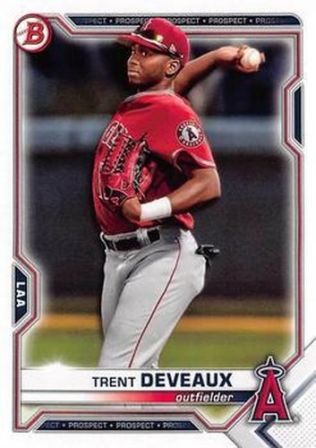 #BD-133 Trent Deveaux - Los Angeles Angels - 2021 Bowman Draft Baseball