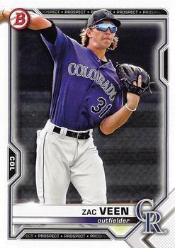 #BD-150 Zac Veen - Colorado Rockies - 2021 Bowman Draft Baseball