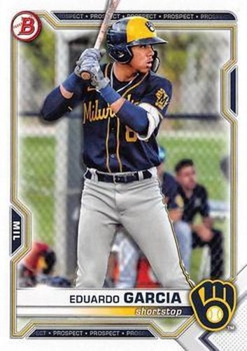 #BDC-22 - Eduardo Garcia - Milwaukee Brewers - 2021 Bowman Draft - Chrome Baseball