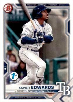 #BFE-101 Xavier Edwards - Tampa Bay Rays - 2021 Bowman 1st Edition Baseball