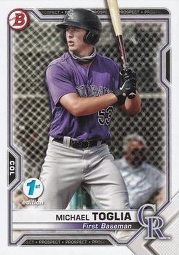 #BFE-137 Michael Toglia - Colorado Rockies - 2021 Bowman 1st Edition Baseball