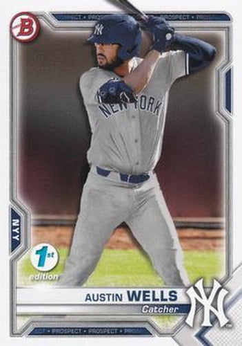 #BFE-47 Austin Wells - New York Yankees - 2021 Bowman 1st Edition Baseball