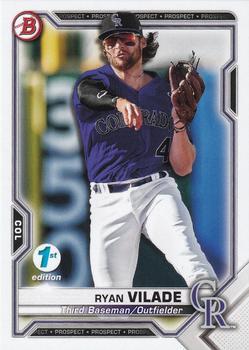 #BFE-68 Ryan Vilade - Colorado Rockies - 2021 Bowman 1st Edition Baseball