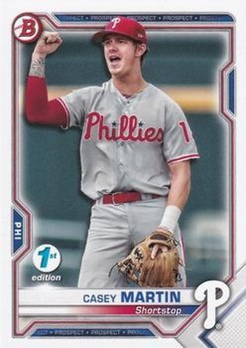 #BFE-92 Casey Martin - Philadelphia Phillies - 2021 Bowman 1st Edition Baseball
