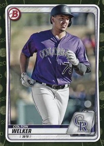 #BP-87 Colton Welker - Colorado Rockies - 2020 Bowman - Prospects Camo Baseball