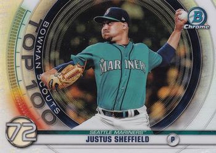 #BTP-72 Justus Sheffield - Seattle Mariners - 2020 Bowman - Bowman Scouts Top 100 Baseball
