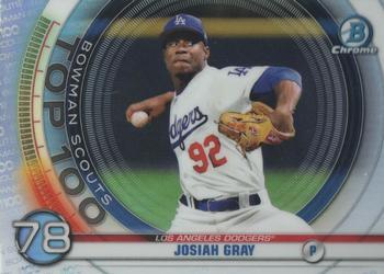 #BTP-78 Josiah Gray - Los Angeles Dodgers - 2020 Bowman - Bowman Scouts Top 100 Baseball